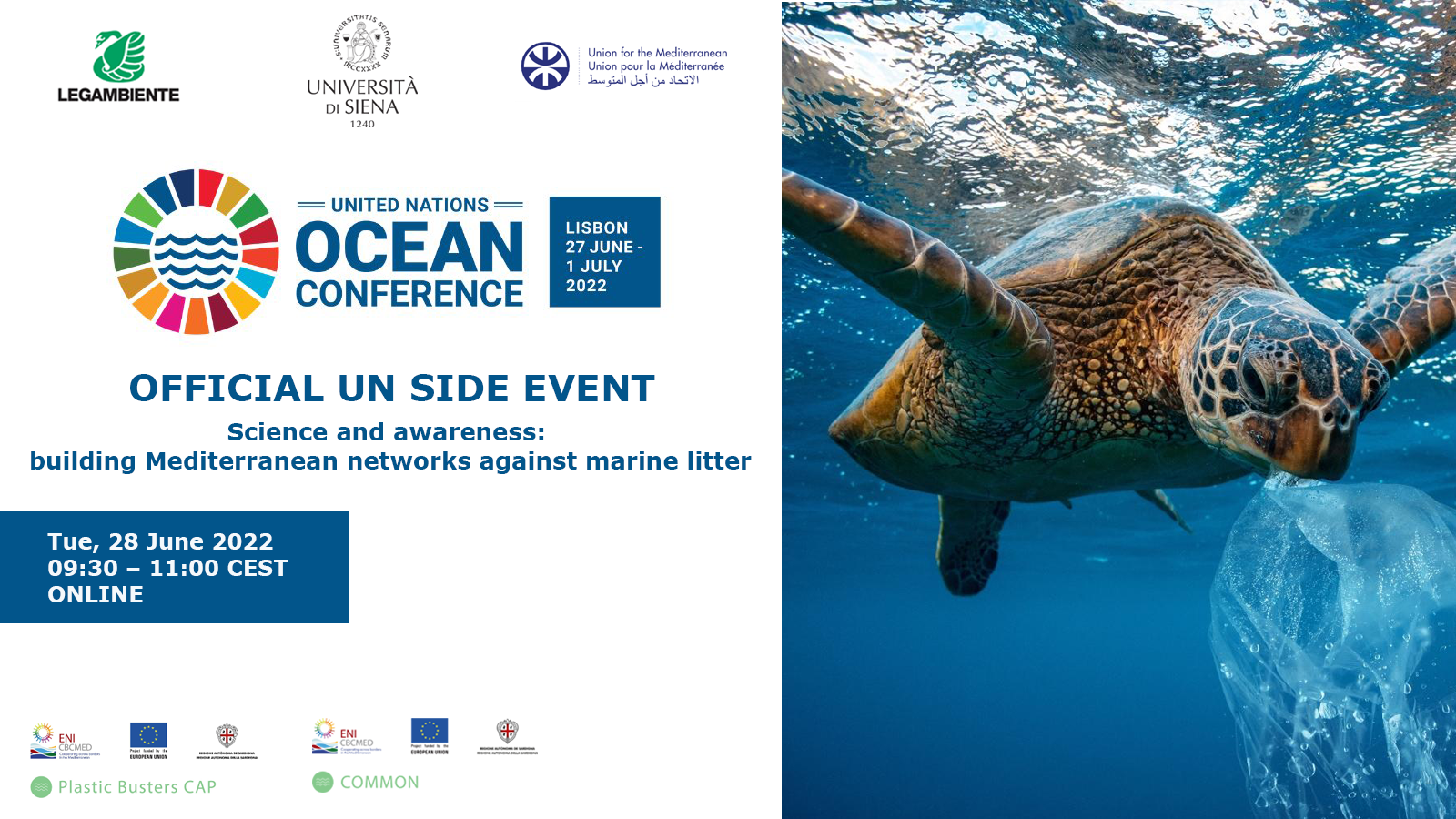 UN Ocean Conference: Legambiente, LB of the COMMON project, and the University of Siena together to protect the Mediterranean Sea